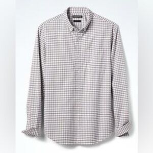 NWOT - BANANA REPUBLIC - GRANT SLIM-FIT COTTON-STRETCH GINGHAM - OXFORD SHIRT